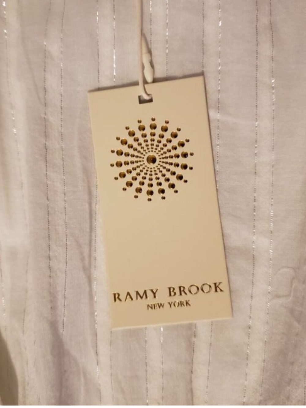 Ramy Brook White with blue embroidery Tunic . - Picture 6 of 8